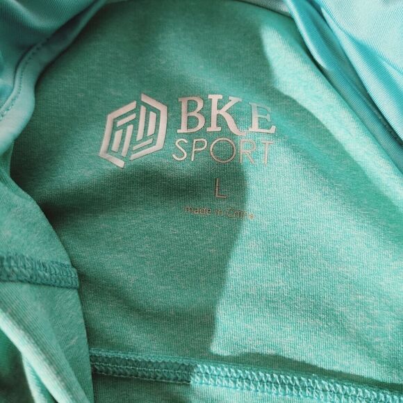 BKE Sport Womens Sz L Activewear Light Jacket Long Sleeve Full Zip Pockets Blue - Picture 3 of 11